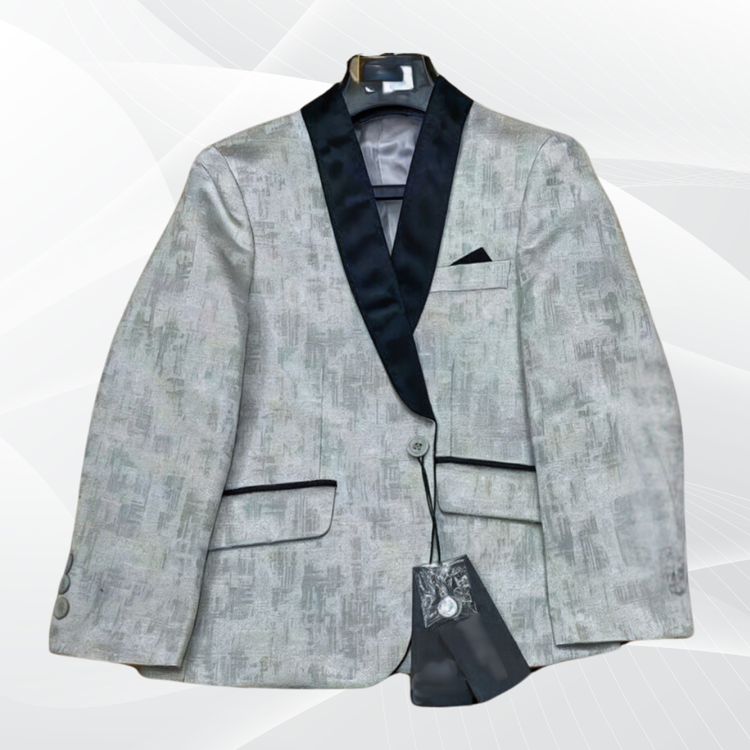 WILLIAM JACQUARD SILVER (3pcs suit)