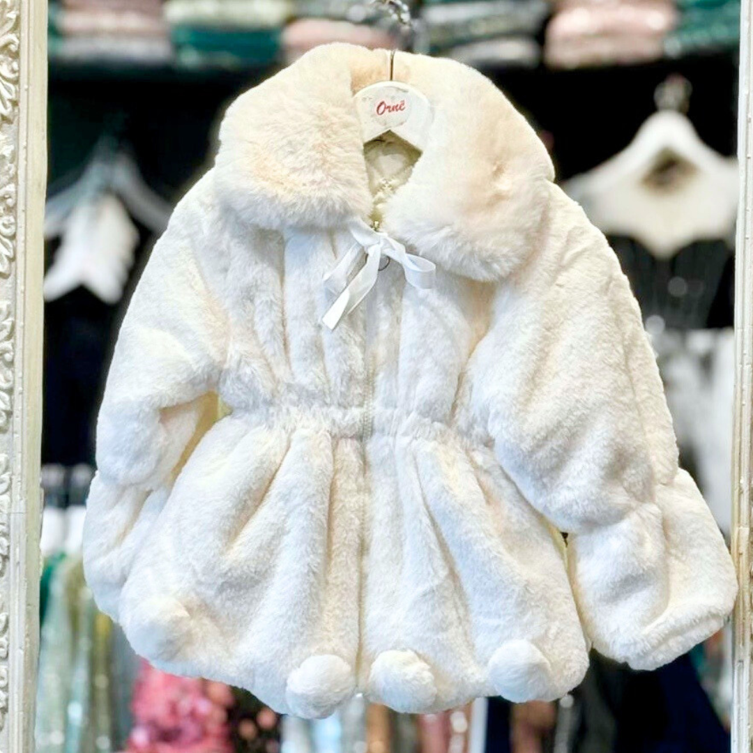 ADELINA - WHITE PLUSH FAUX FUR JACKET