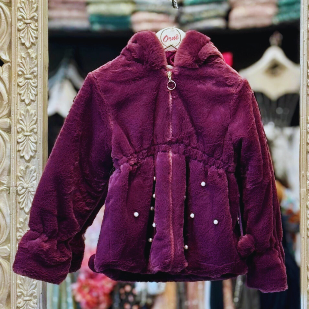 ELISA - PURPLE PLUSH FAUX FUR JACKET