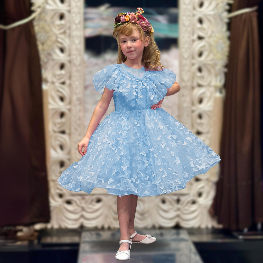Skye 3D Butterfly Glitter Puffy Dress