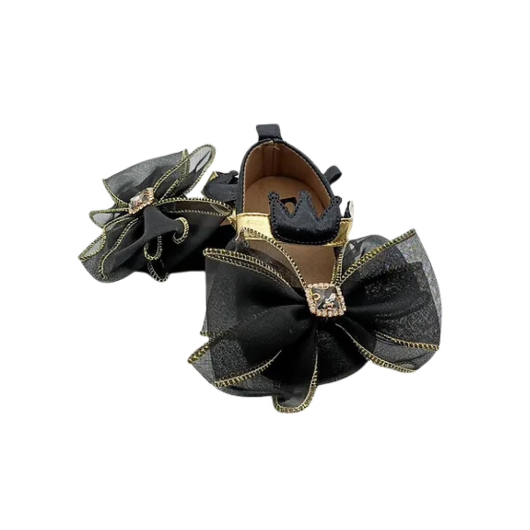 BLACK BOW SHOES