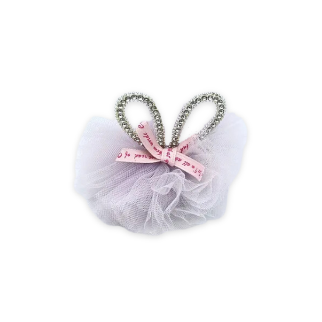 BUNNY EAR DIAMANTE HAIR CLIP LAVENDER