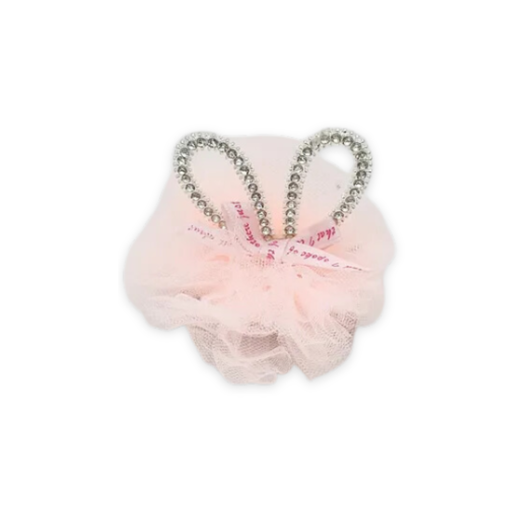 BUNNY EAR DIAMANTE HAIR CLIP BLUSH