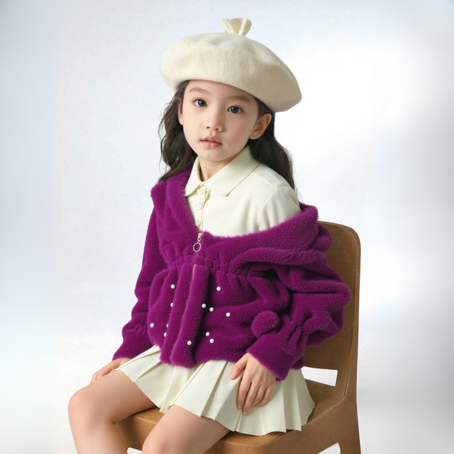 ELISA - PURPLE PLUSH FAUX FUR JACKET