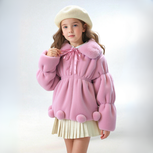 RAVEN - PINK PLUSH FAUX FUR JACKET
