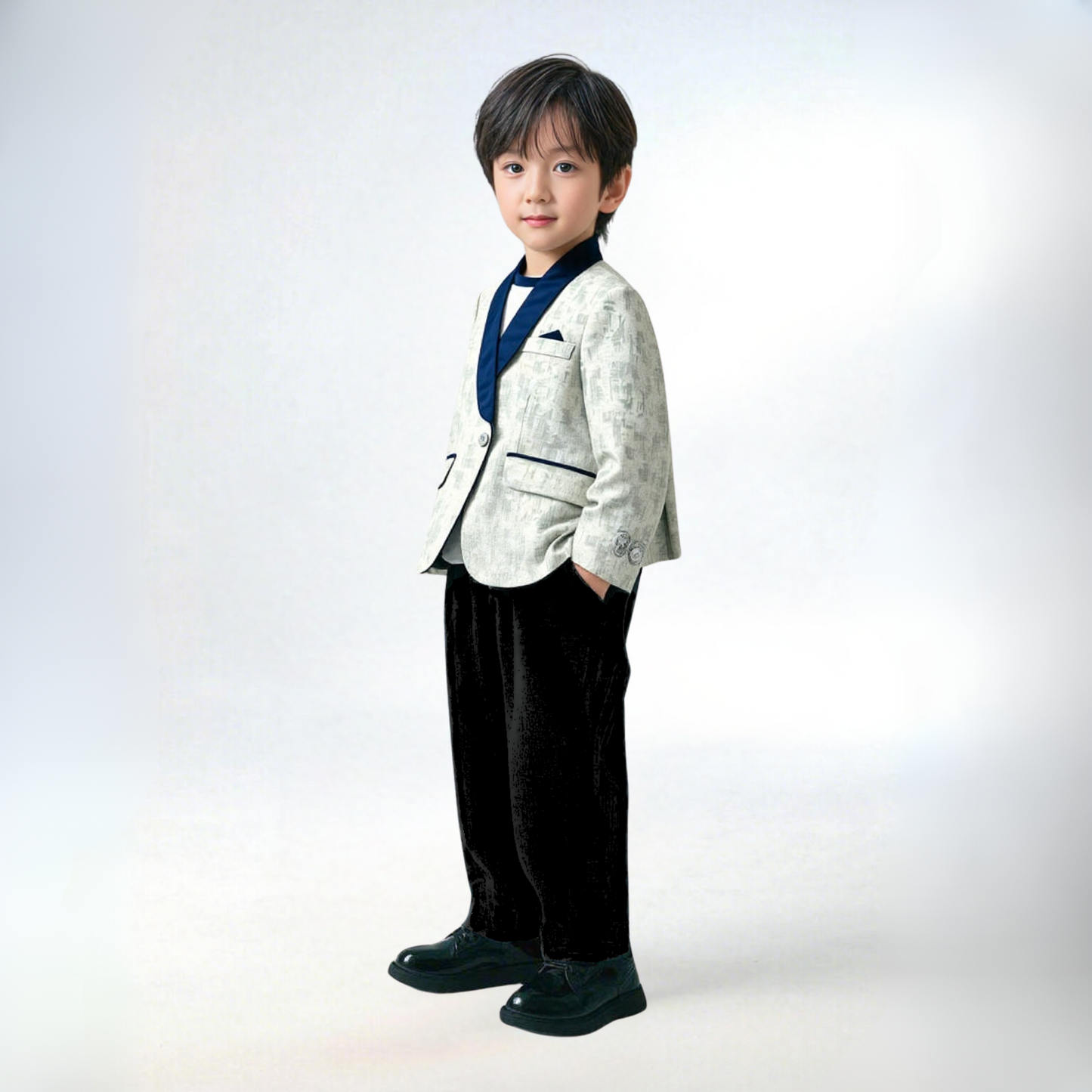 WILLIAM JACQUARD SILVER (3pcs suit)