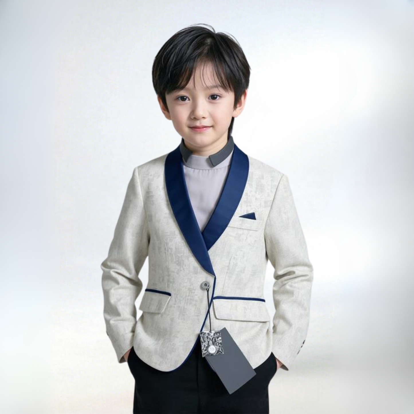 WILLIAM JACQUARD SILVER (3pcs suit)