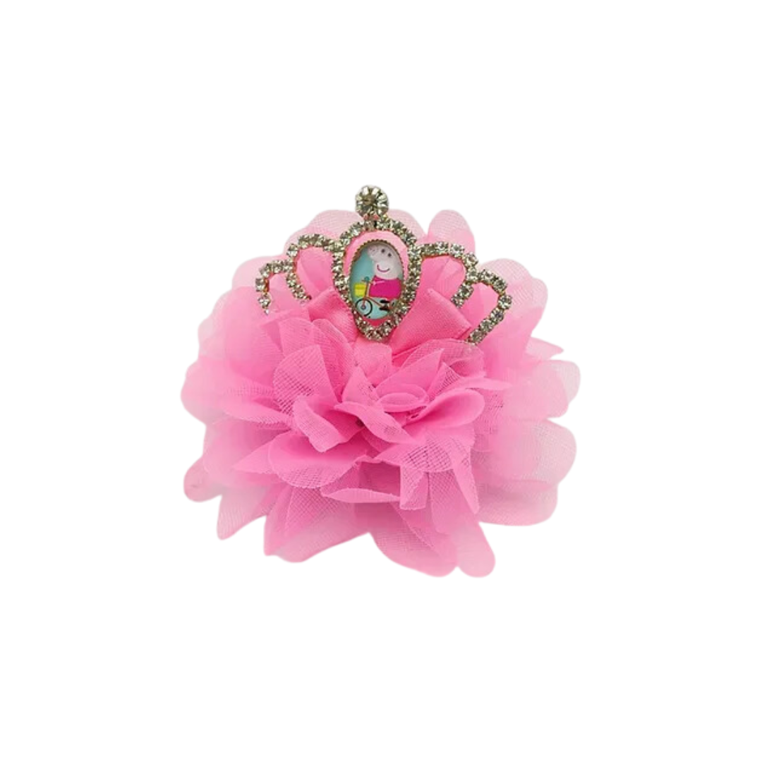 PEPPA CROWN HAIR CLIP DARK PINK