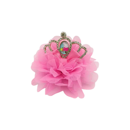 PEPPA CROWN HAIR CLIP DARK PINK