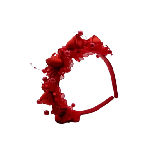 RED FLORAL KIDS HEADBAND