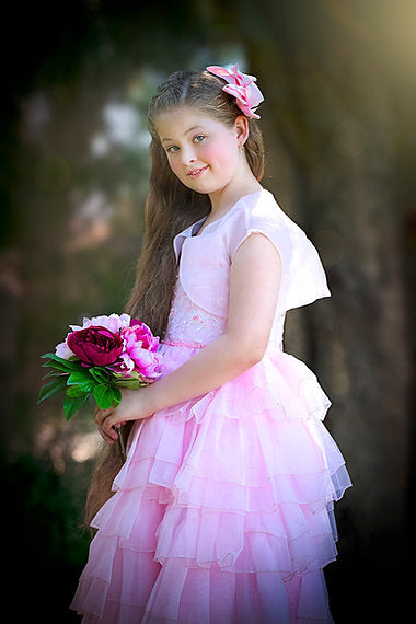 ANNA PINK RUFFLE DRESS