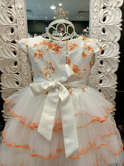 INDIA WHITE/ORANGE DRESS