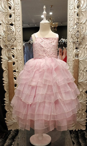 ANNA PINK RUFFLE DRESS