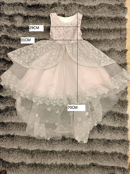 KRISTINA HIGH-LOW BEIGE DRESS