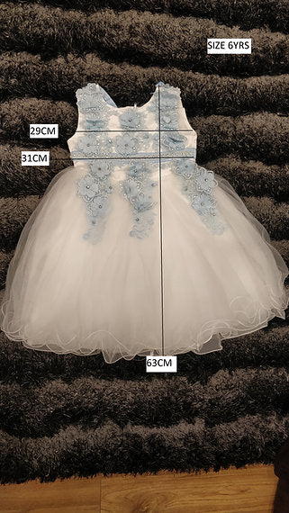 BRENDA FLOWERS BLUE/WHITE DRESS