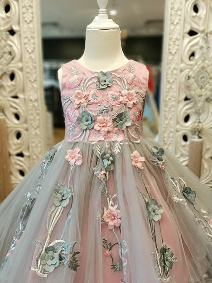 CARLA PINK AND GREY DRESS
