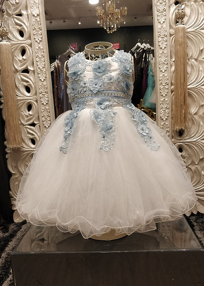 BRENDA FLOWERS BLUE/WHITE DRESS