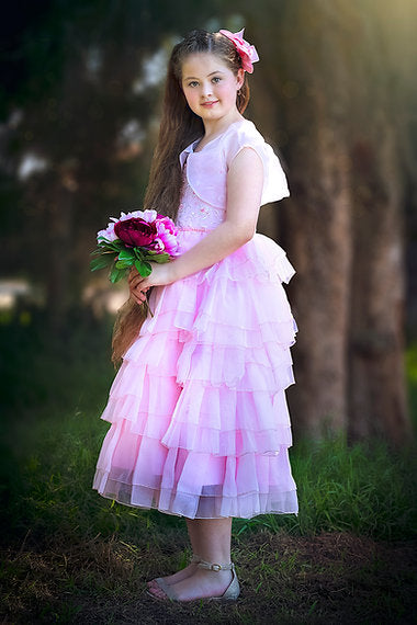 ANNA PINK RUFFLE DRESS