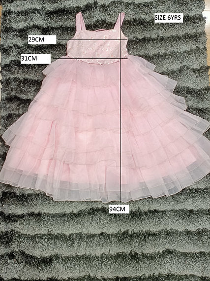 ANNA PINK RUFFLE DRESS