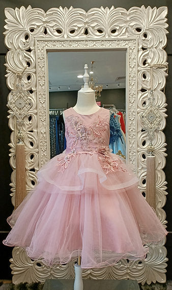 BARBARA HIGH-LOW PEACH DRESS