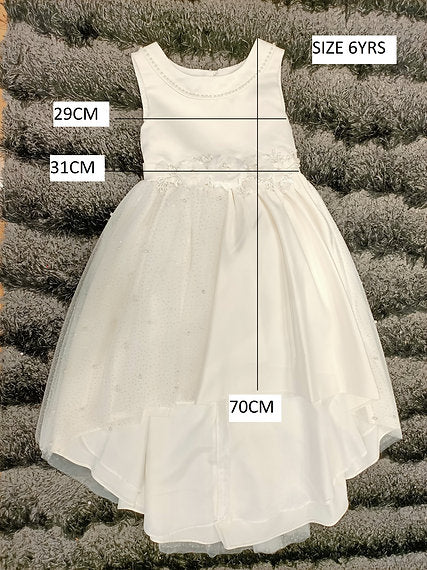 ONE SIDE GLITTER DRESS, WHITE FLOWER GIRL