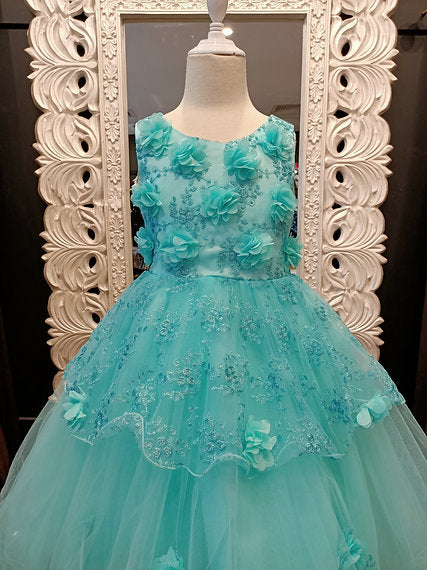 OPAL MINT HIGH-LOW DRESS