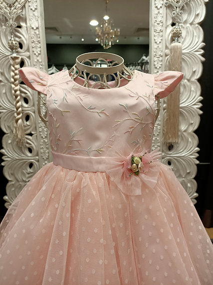 VADA DOTS PEACH DRESS