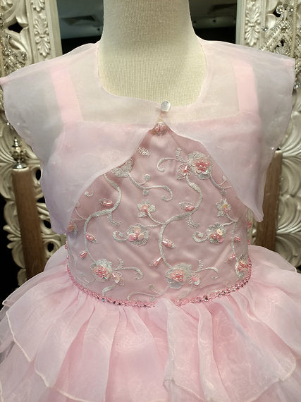 ANNA PINK RUFFLE DRESS