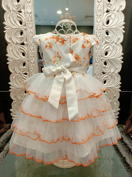 INDIA WHITE/ORANGE DRESS