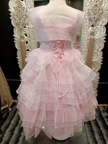 ANNA PINK RUFFLE DRESS