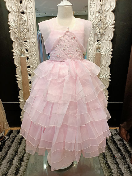 ANNA PINK RUFFLE DRESS