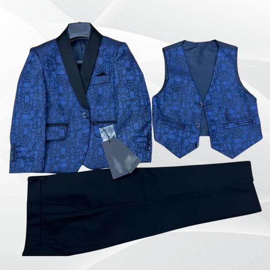 HENRY BLUE JACQUARD (3pcs suit)