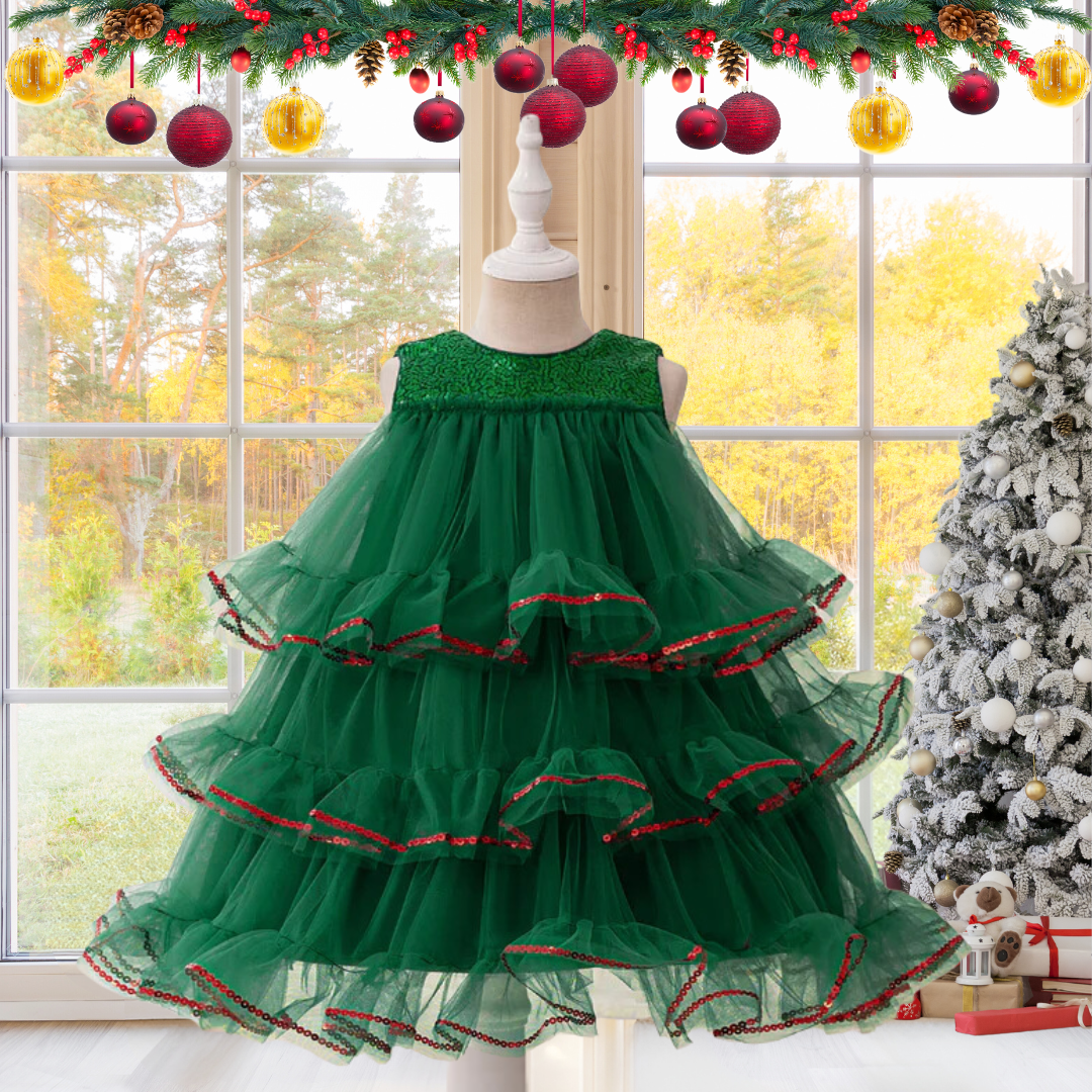 CHRISTMAS TREE GIRL COSTUME DRESS