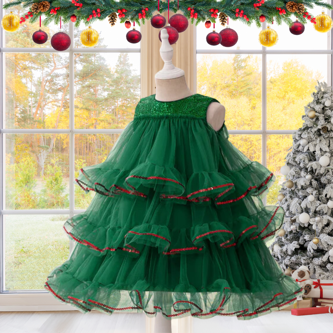 CHRISTMAS TREE GIRL COSTUME DRESS