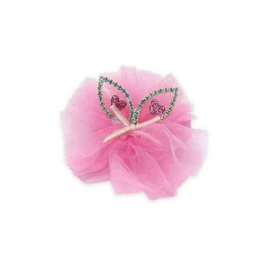 CAT EAR DIAMANTE HAIR CLIP PINK