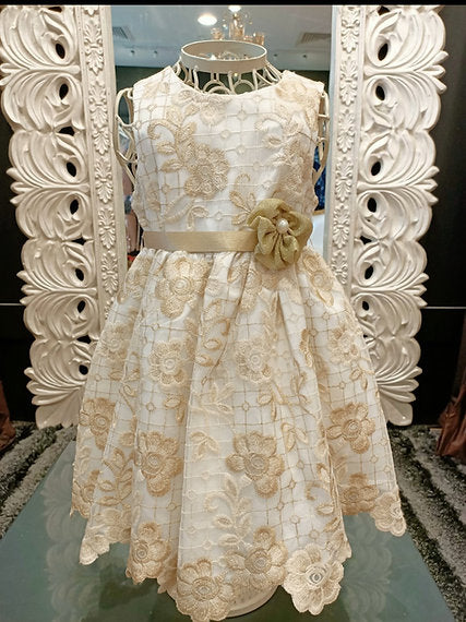 EGYPT GOLD AND WHITE BABY DRESS