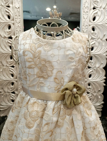 EGYPT GOLD AND WHITE BABY DRESS