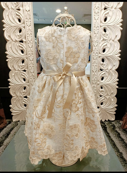 EGYPT GOLD AND WHITE BABY DRESS