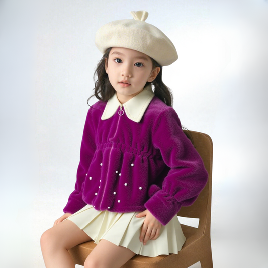 ELISA - PURPLE PLUSH FAUX FUR JACKET