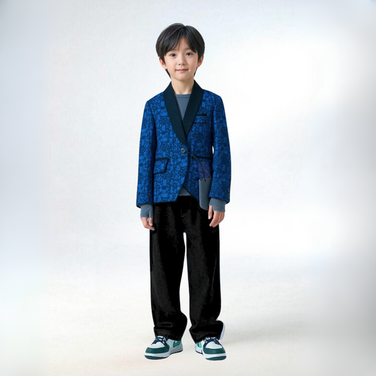 HENRY BLUE JACQUARD (3pcs suit)