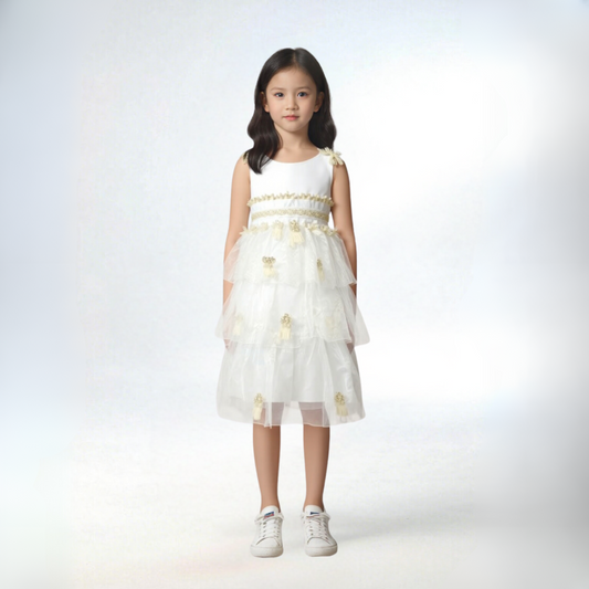 JANA WHITE AND GOLD DRESS