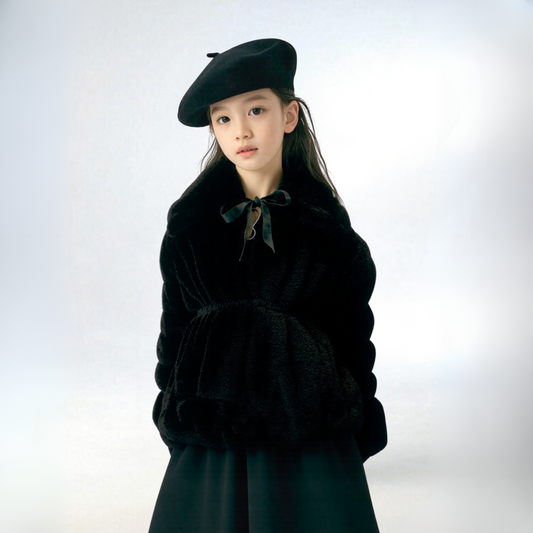 VERONICA - BLACK PLUSH FAUX FUR JACKET