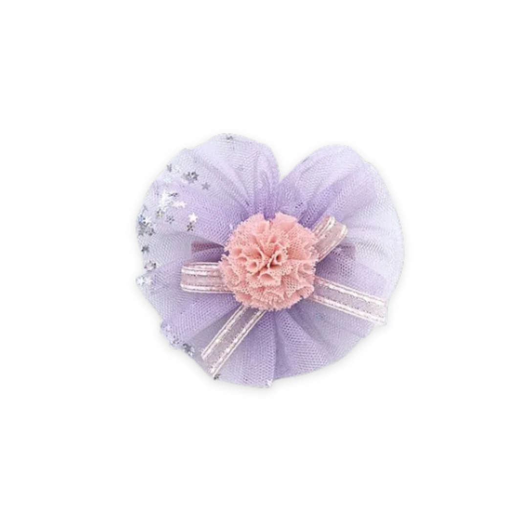 Silver Glitter hair clip Lavender