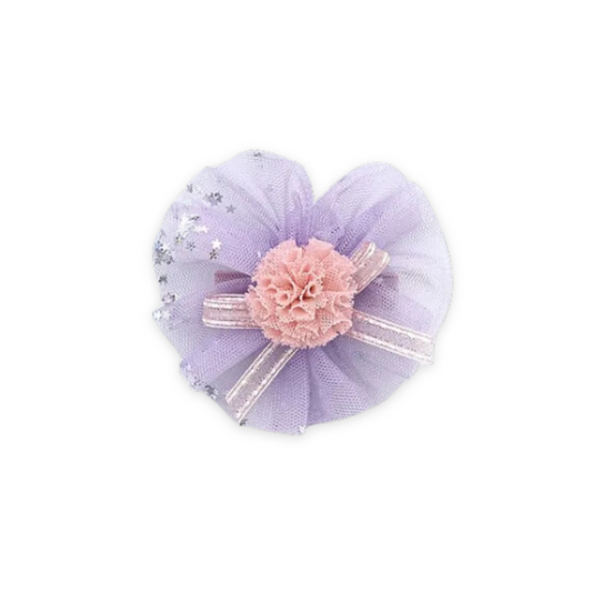 Silver Glitter hair clip Lavender