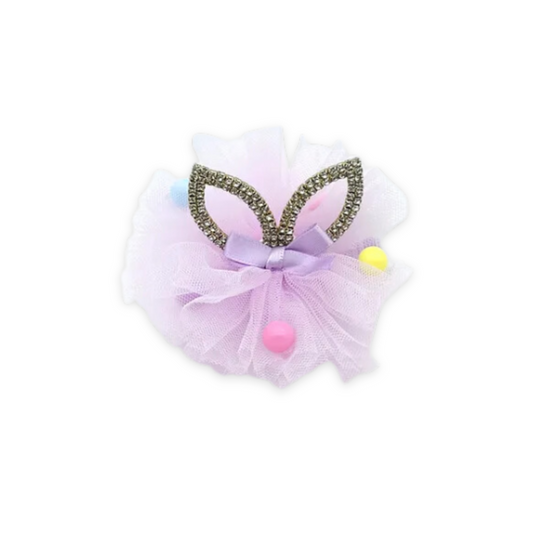 SILVER HAIR CLIP LAVENDER