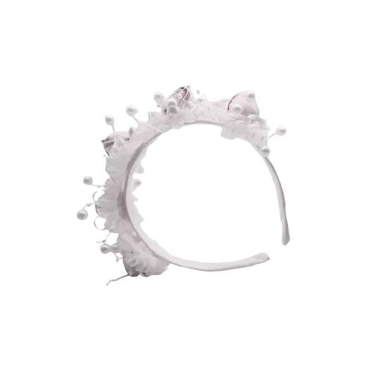WHITE FLORAL KIDS HEADBAND