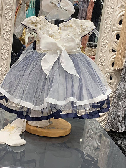 ERIN BLUE EMBROIDERY BABY DRESS