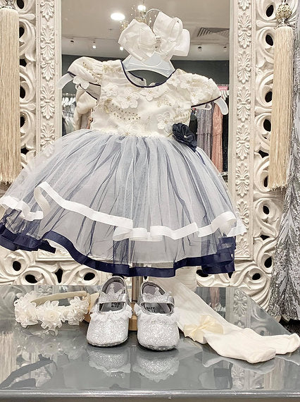 ERIN BLUE EMBROIDERY BABY DRESS