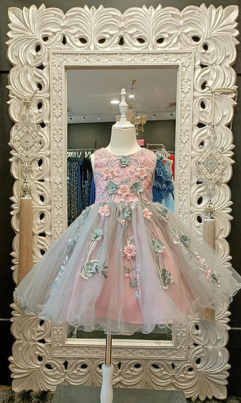 CARLA PINK AND GREY DRESS