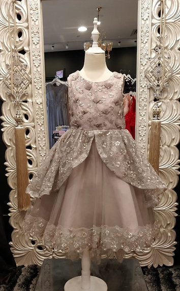 KRISTINA HIGH-LOW BEIGE DRESS
